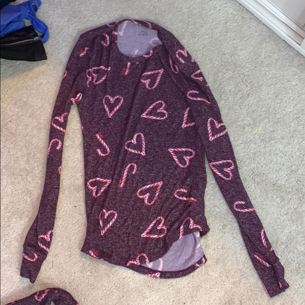 Matching candy cane VS PINK Pajama set*NEVER WORN*